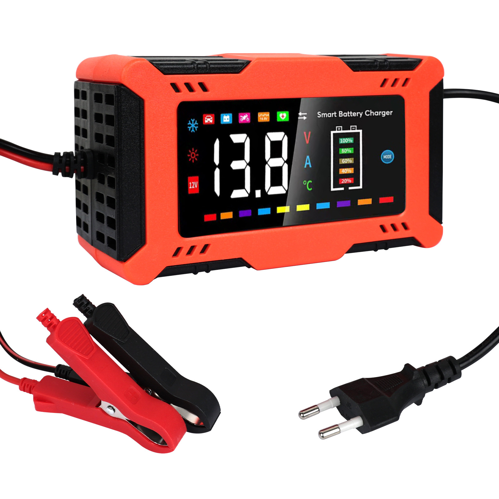 Lifepo4 Battery Charger Smart Automatic - 12V 6A Akıllı Araç Akü Şarj