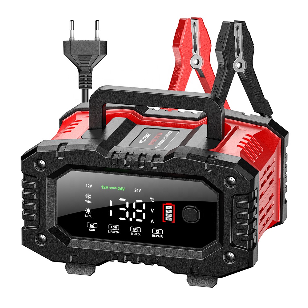 Smart Car Battery Charger 12V 24V 20A - FOXSUR FPT-200 12V/20A&24V/10A Akıllı Araç Akü