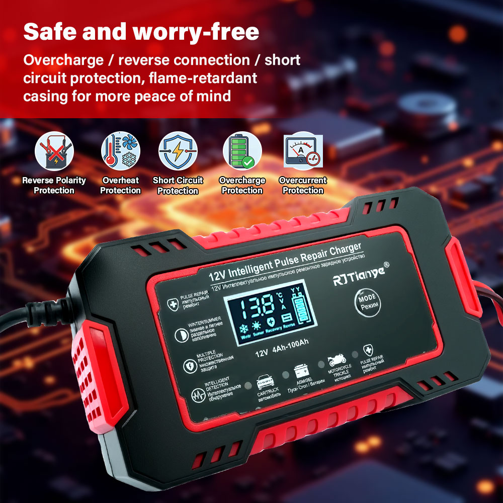 Smart Car Battery Charger 12V 24V 20A - 20A/10A Araba Motosiklet Akü Şarj Cihazı