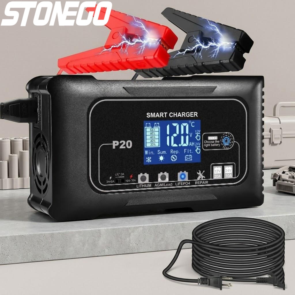 Smart Car Battery Charger 12V 24V 20A - 12V 24V 20A Akıllı Akü Şarj