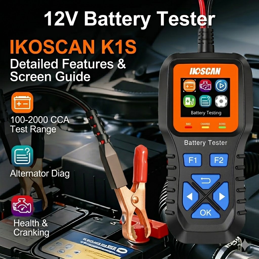 Alternator Tester Digital Diagnostic Tool - IKOSCAN K1S 12V Araç Akü Test