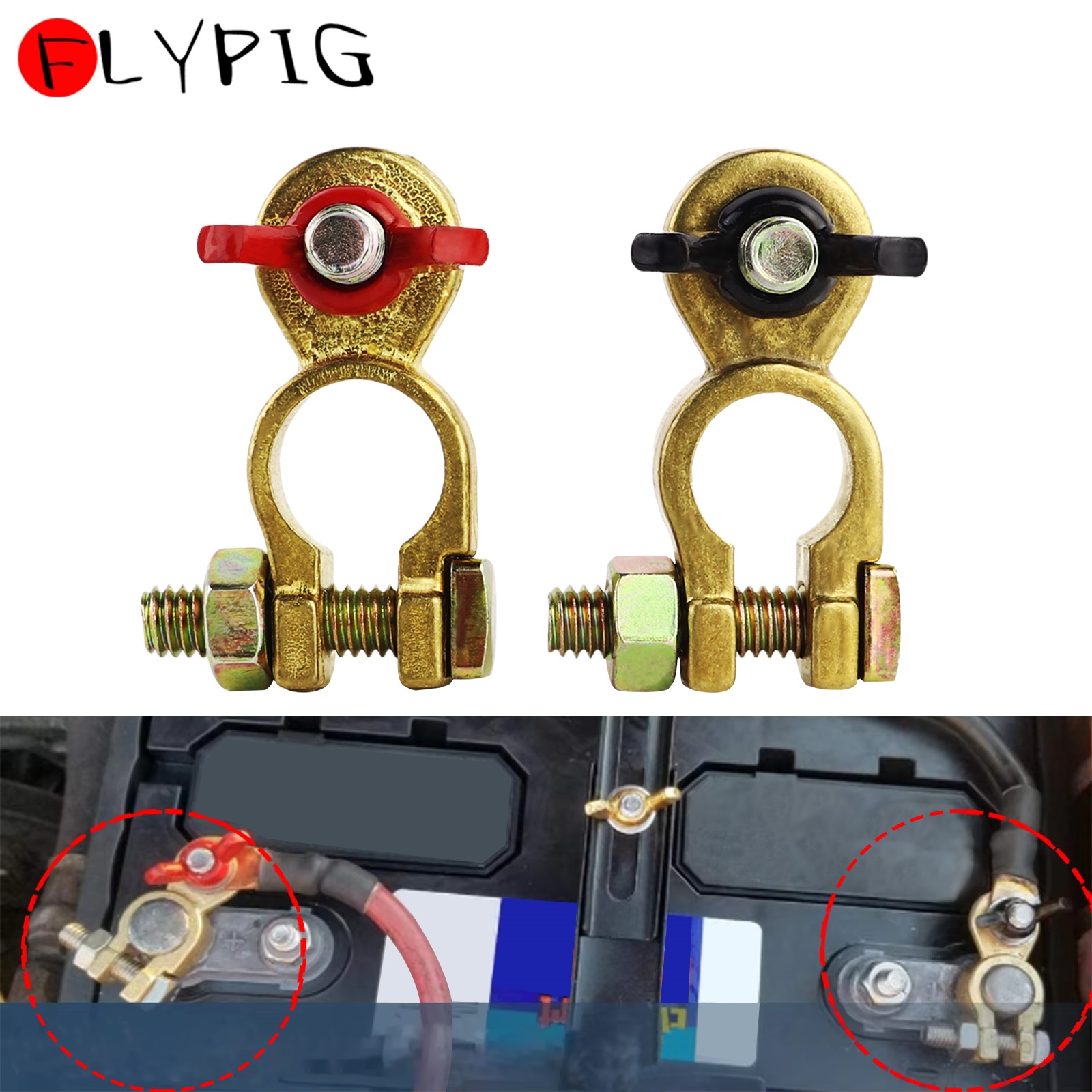 Battery Terminal Clamps Quick Release Brass - Araba Akü Terminal Kelepçeleri Konnektörü Akü