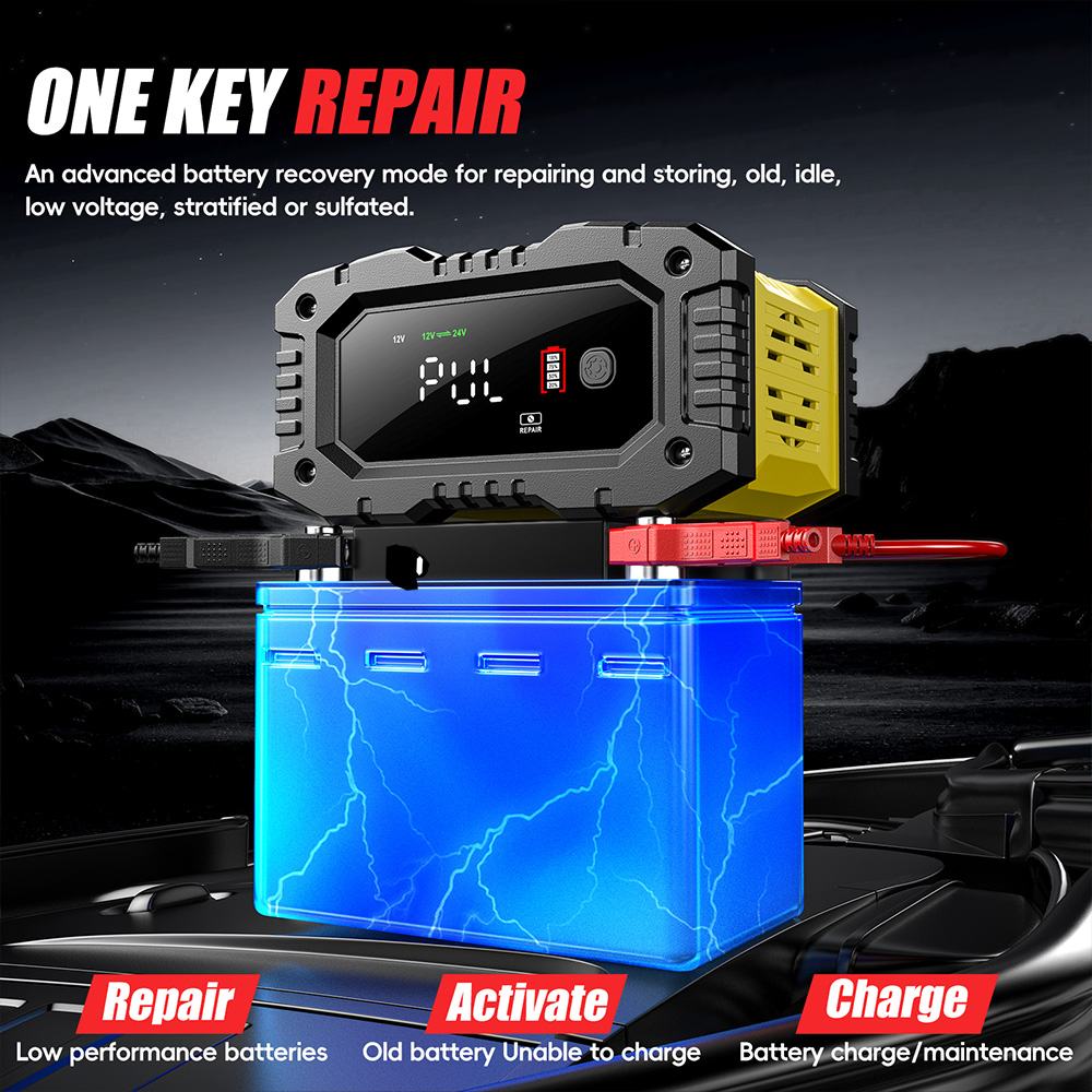 FOXSUR 12V 24V Araba Motosikle - Lifepo4 Battery Charger Smart Automatic incelemesi ve fiyatı
