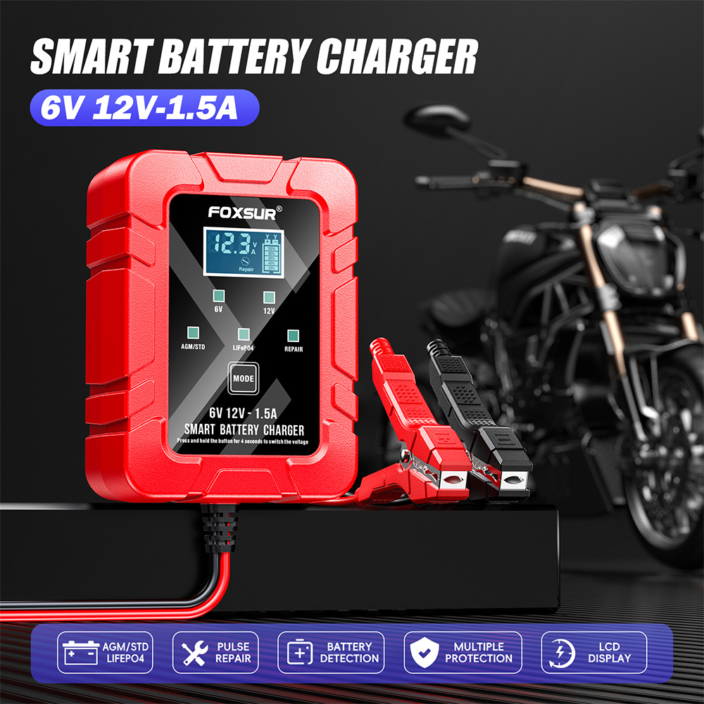 FOXSUR FBC061215D 6V 12V 1.5A  - Lifepo4 Battery Charger Smart Automatic incelemesi ve fiyatı
