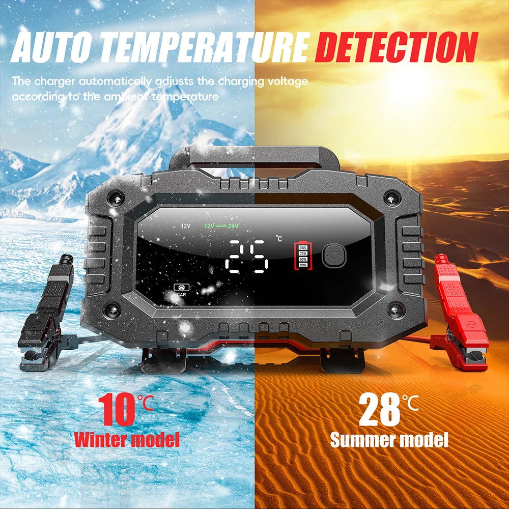 Yeni FOXSUR 20A/10A Araba Moto - Smart Car Battery Charger 12V 24V 20A incelemesi ve fiyatı