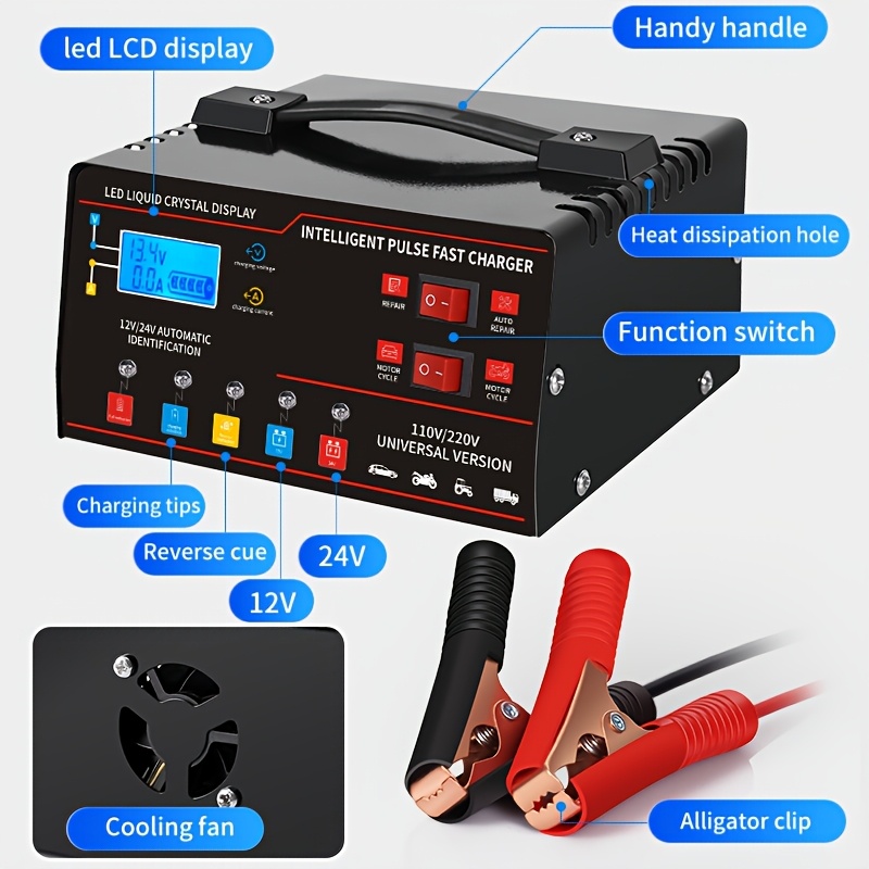 3'ü 1 Arada 12V 24V Evrensel Y - Lead Acid Battery Pulse Repair Desulfator incelemesi ve fiyatı