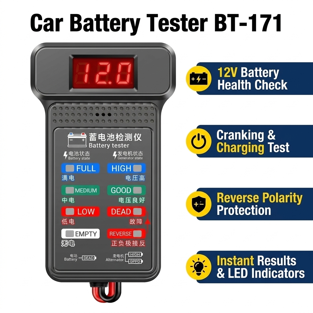 12V Araç Aküsü Test Cihazı, Di - Car Battery Load Tester Digital Cranking incelemesi ve fiyatı