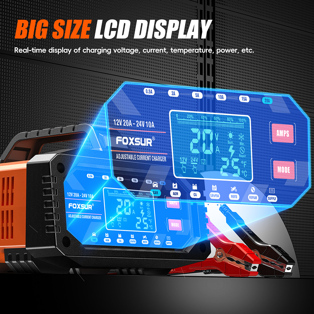 12V/24V Taşınabilir 0.5A-20A A - Smart Car Battery Charger 12V 24V 20A incelemesi ve fiyatı
