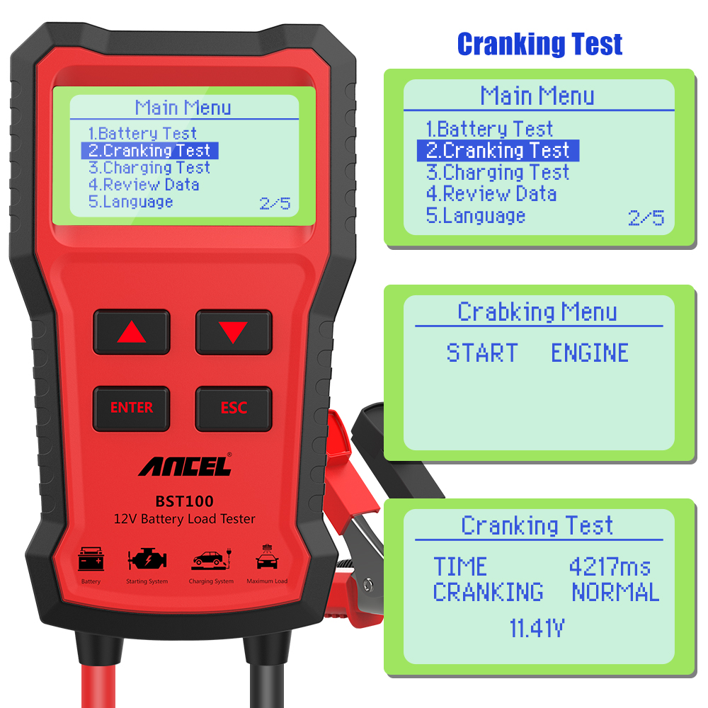 HOT ANCEL BST100 Araç Akü Test - Car Battery Load Tester Digital Cranking incelemesi ve fiyatı