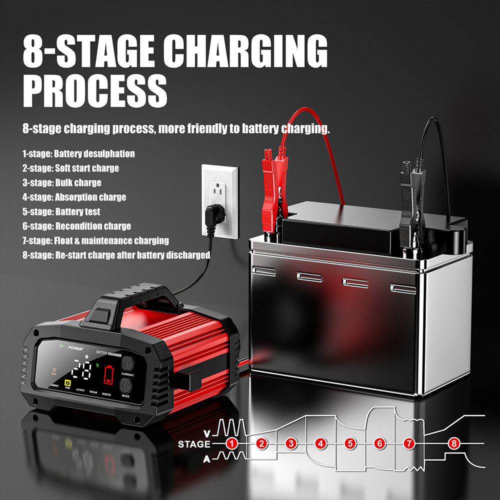 FOXSUR 20A/10A Araba Motosikle - Smart Car Battery Charger 12V 24V 20A incelemesi ve fiyatı