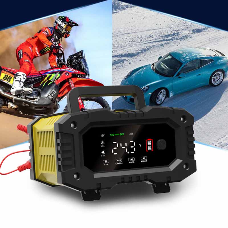 FOXSUR araba motosiklet pil şa - Smart Car Battery Charger 12V 24V 20A incelemesi ve fiyatı