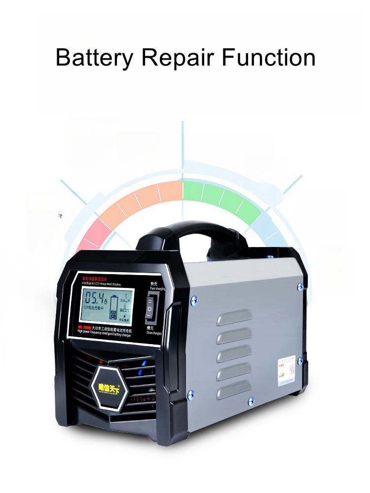 12V/24V yüksek güçlü AGM akü ş - Smart Car Battery Charger 12V 24V 20A incelemesi ve fiyatı