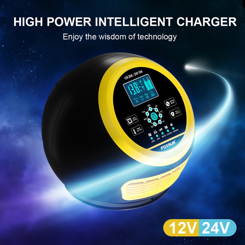 Süper İndirim FOXSUR 20A/12V 1 - Smart Car Battery Charger 12V 24V 20A incelemesi ve fiyatı