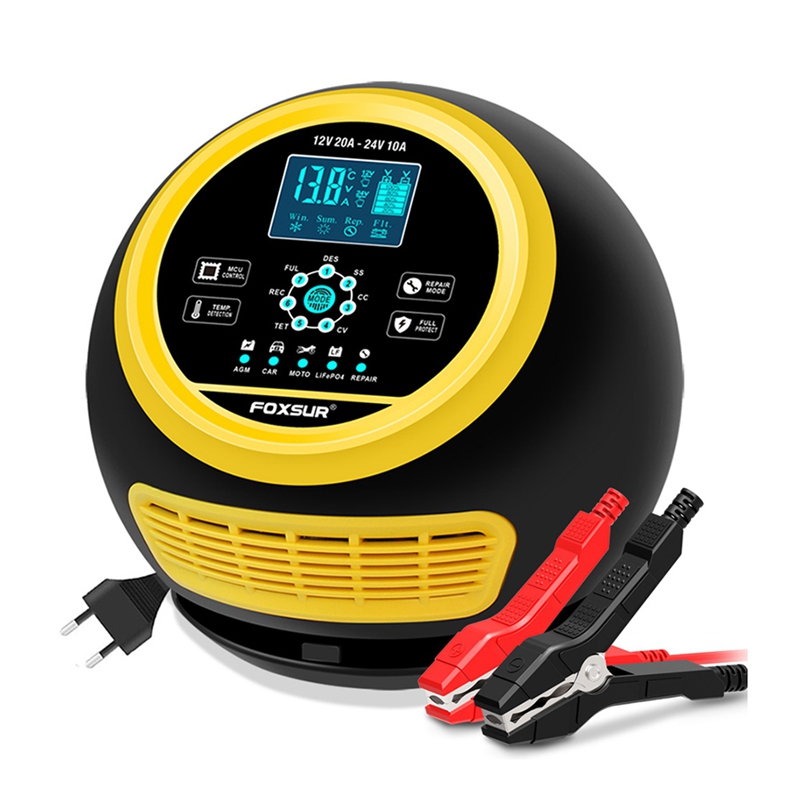 Süper İndirim FOXSUR 20A/12V 1 - Smart Car Battery Charger 12V 24V 20A incelemesi ve fiyatı