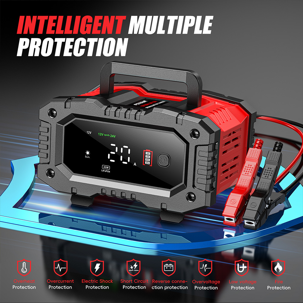 FOXSUR 20A/10A Araba Motosikle - Smart Car Battery Charger 12V 24V 20A incelemesi ve fiyatı