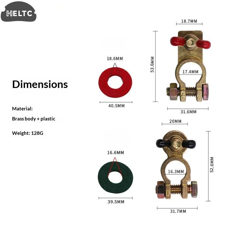 1 takım katı pirinç kelepçeler - Battery Terminal Clamps Quick Release Brass incelemesi ve fiyatı