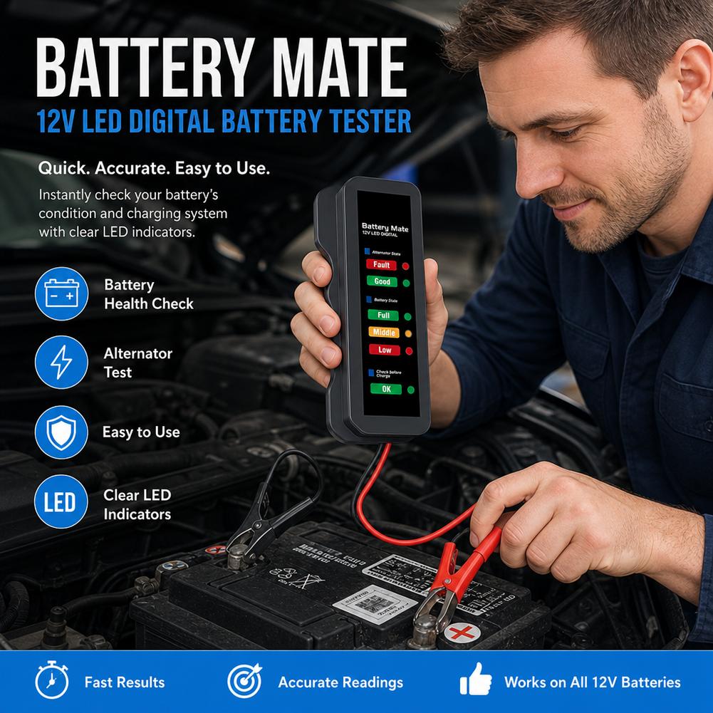 12V Araba Akü Test Cihazı Diji - Alternator Tester Digital Diagnostic Tool incelemesi ve fiyatı