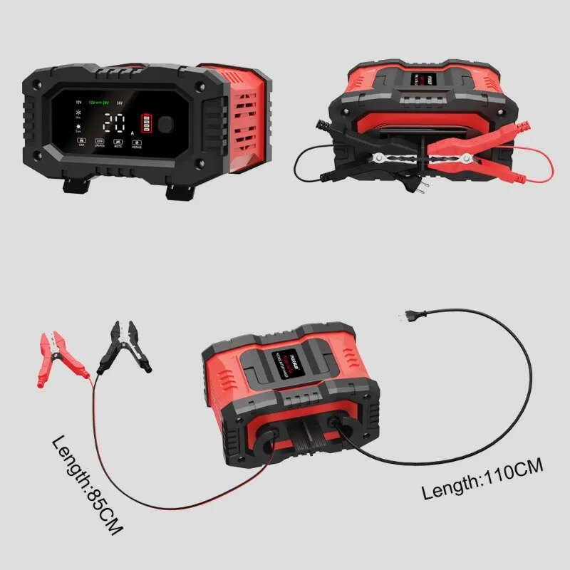 20A/10A araba motosiklet pil ş - Smart Car Battery Charger 12V 24V 20A incelemesi ve fiyatı