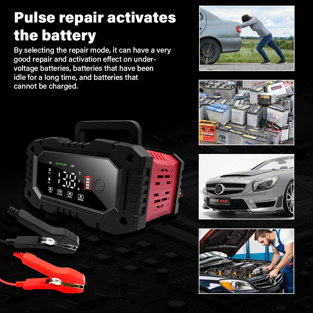 20A/10A Araba Motosiklet Akü Ş - Smart Car Battery Charger 12V 24V 20A incelemesi ve fiyatı