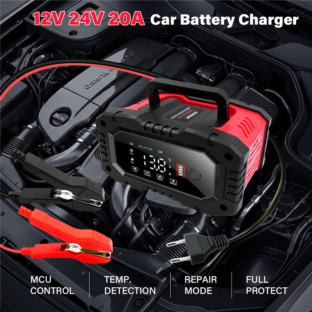 20A/10A Araba Motosiklet Akü Ş - Smart Car Battery Charger 12V 24V 20A incelemesi ve fiyatı