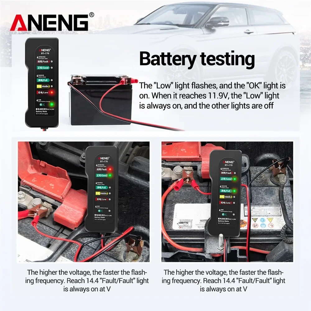ANENG BT-170 12V Araç ve Motos - Alternator Tester Digital Diagnostic Tool incelemesi ve fiyatı
