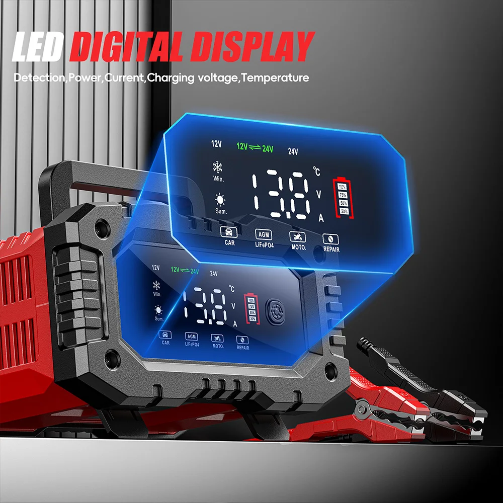 FOXSUR 20A/10A Araba Motosikle - Smart Car Battery Charger 12V 24V 20A incelemesi ve fiyatı
