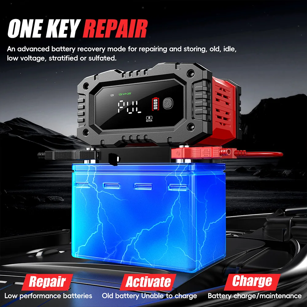 FOXSUR 20A/10A Araba Motosikle - Smart Car Battery Charger 12V 24V 20A incelemesi ve fiyatı