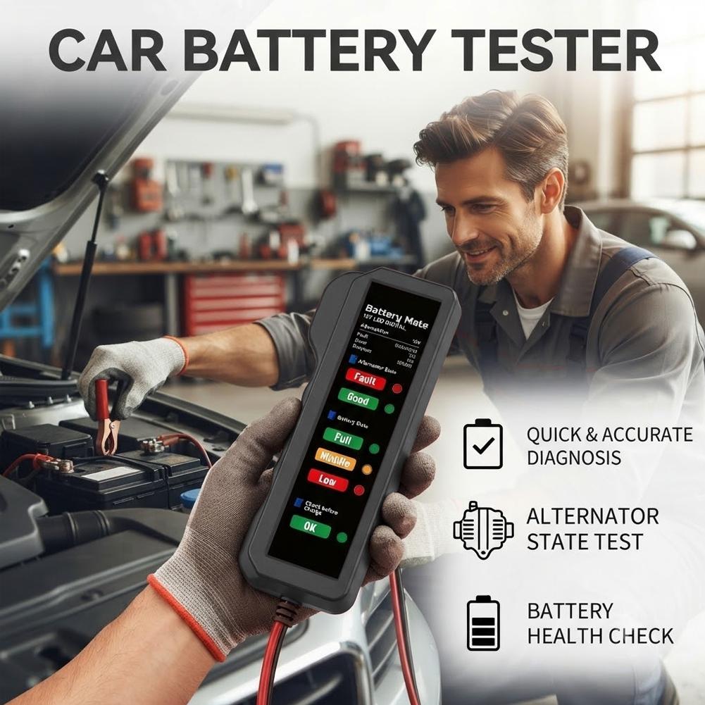 Araç Akü Test Cihazı 12V Dijit - Alternator Tester Digital Diagnostic Tool incelemesi ve fiyatı
