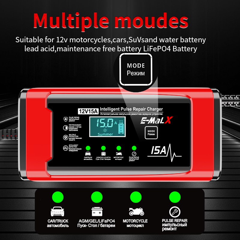 AB Fişi 12V 15A Akıllı Akü Şar - Lifepo4 Battery Charger Smart Automatic incelemesi ve fiyatı